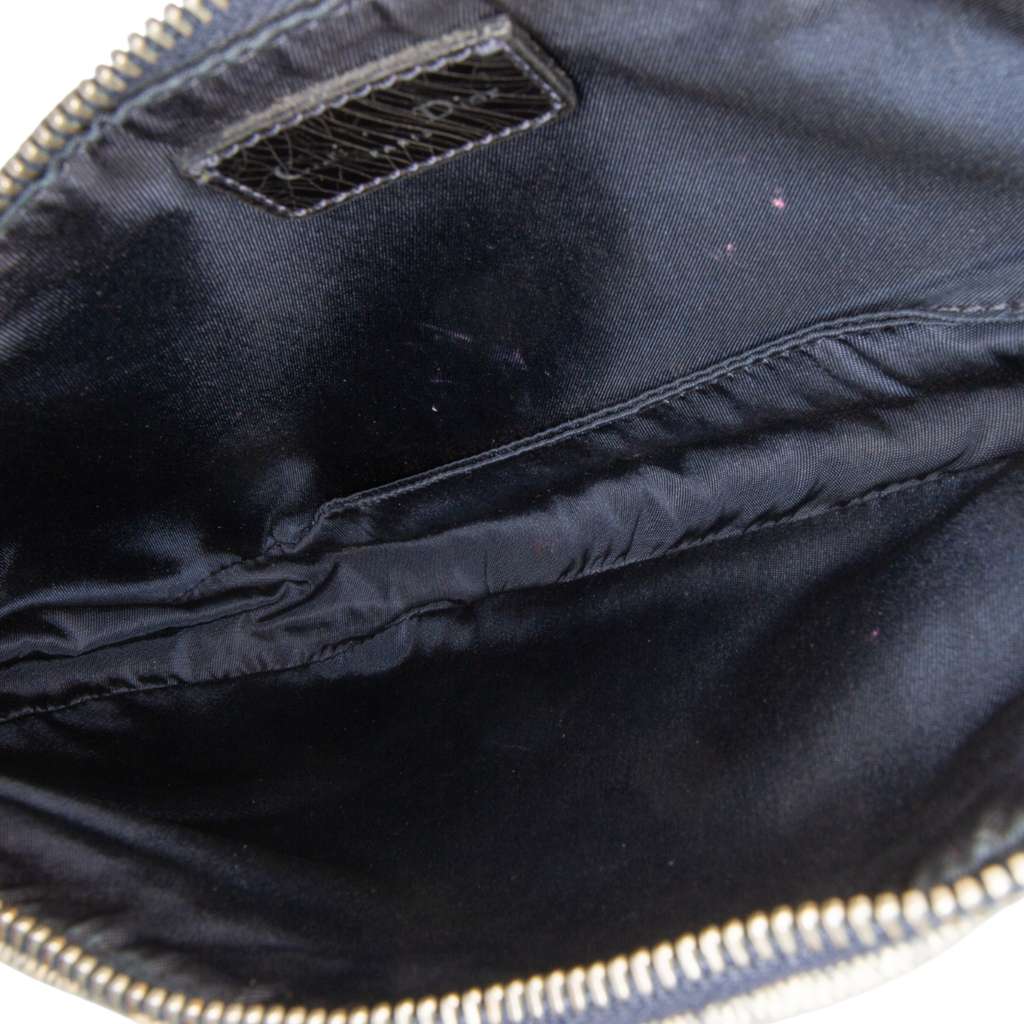 Dior Mini Canvas Printed Denim Saddle Pochette - 4