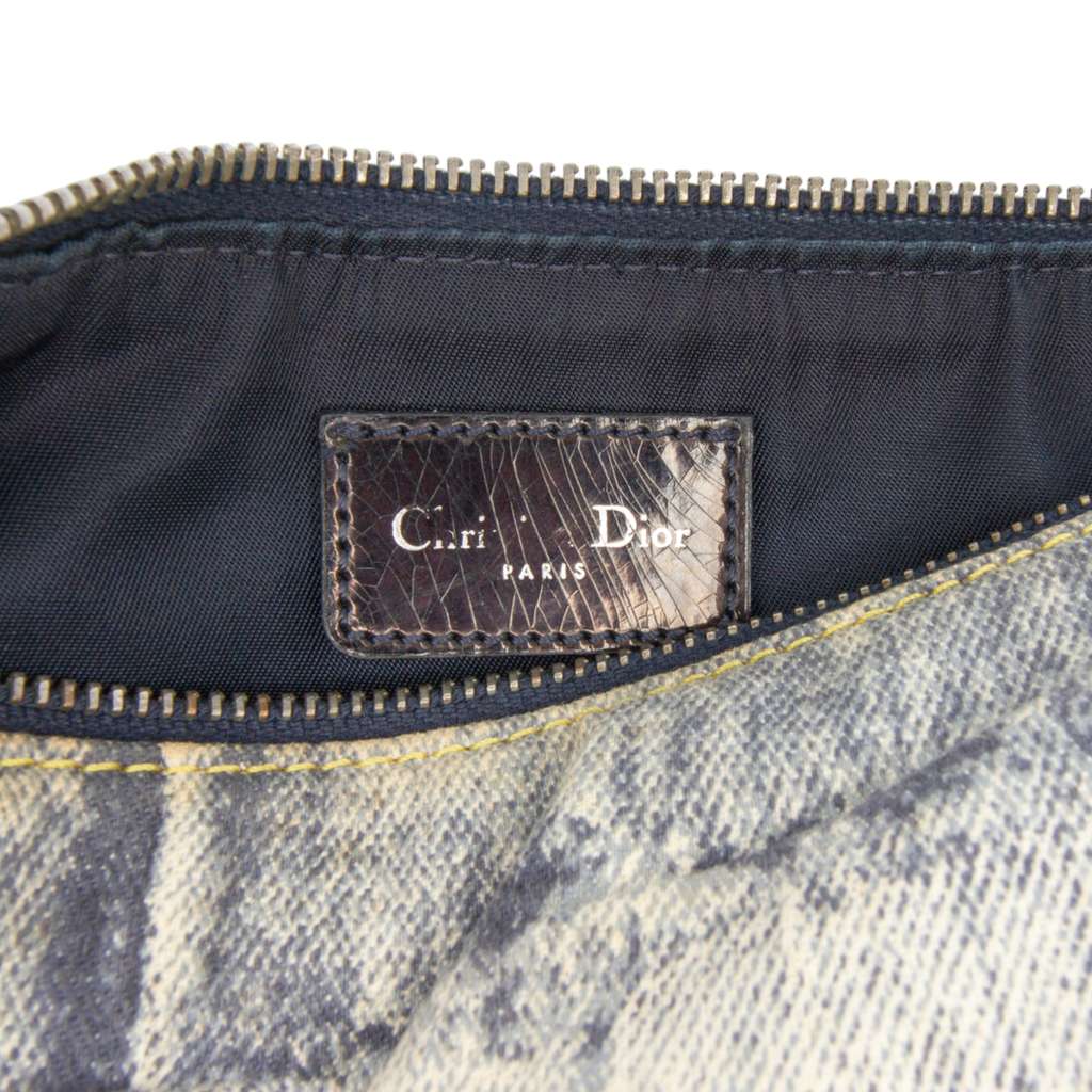 Dior Mini Canvas Printed Denim Saddle Pochette - 5