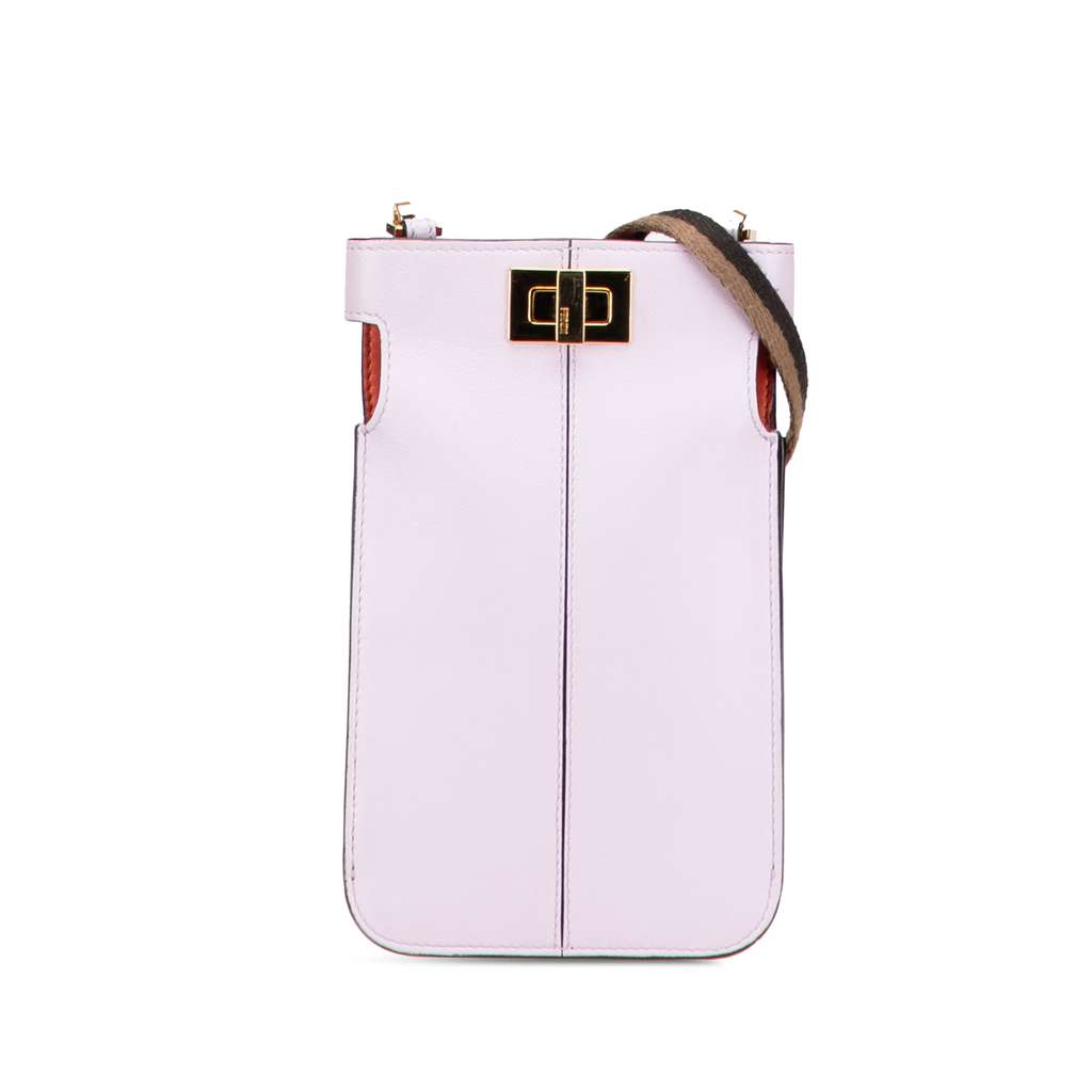 Fendi Leather Peek-a-Phone Pouch Crossbody