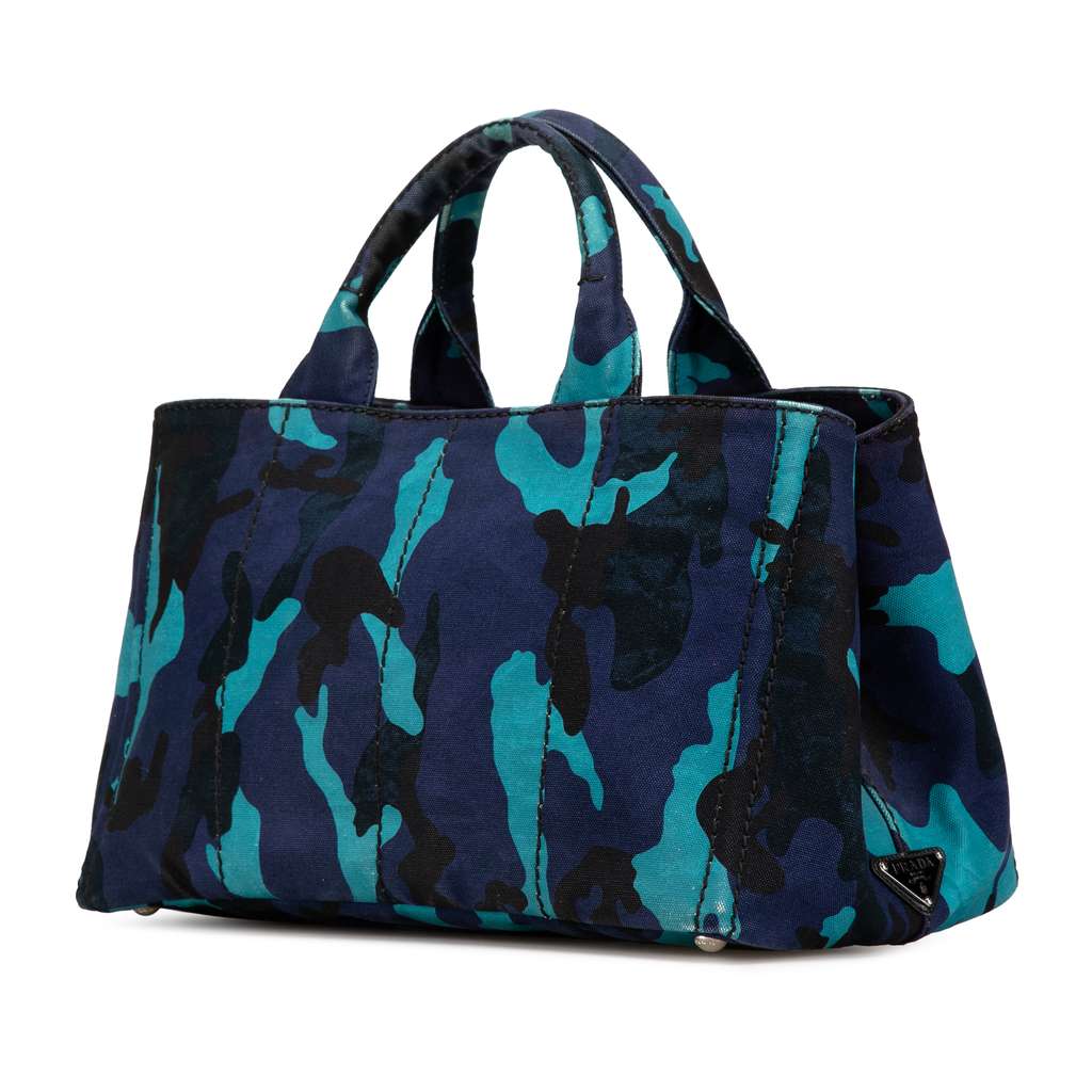 Prada Canvas Camouflage Canapa Logo Satchel - 2