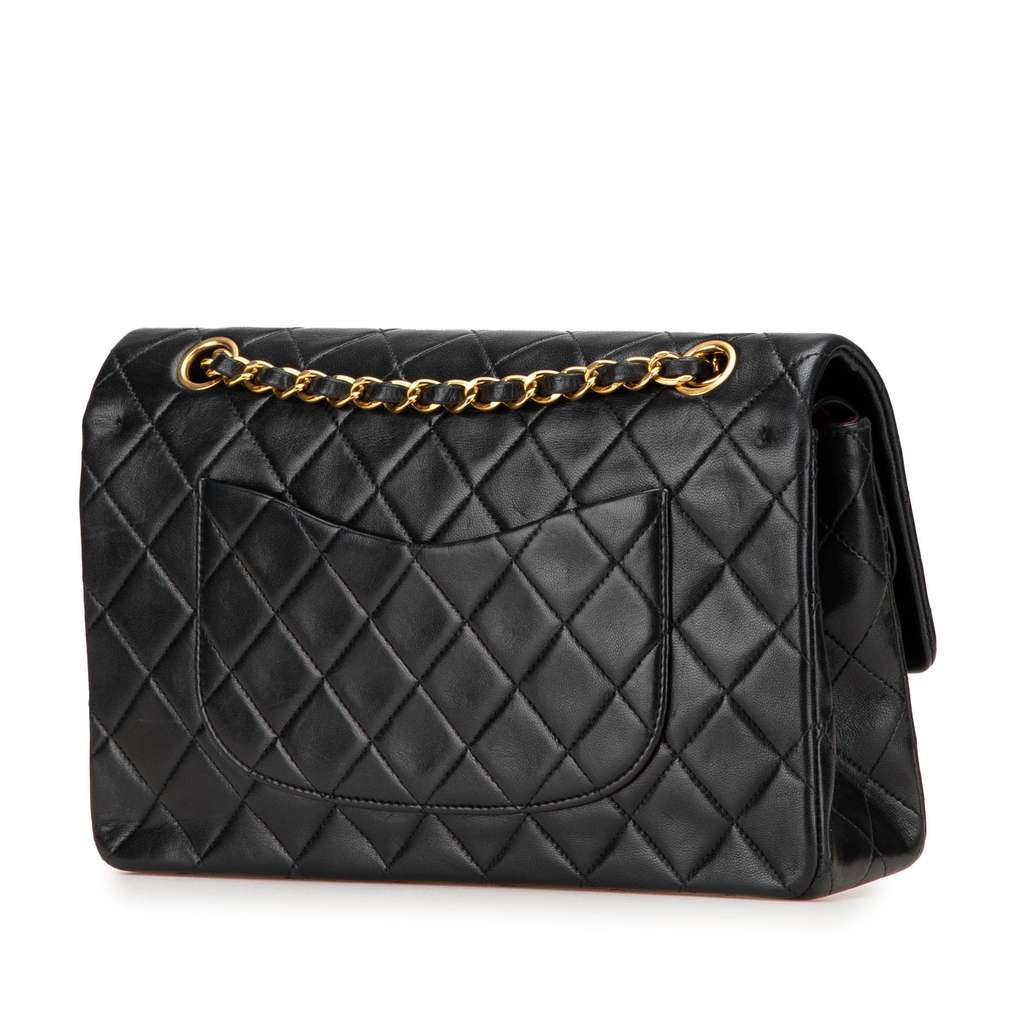 Chanel Medium Classic Lambskin Double Flap - Back view