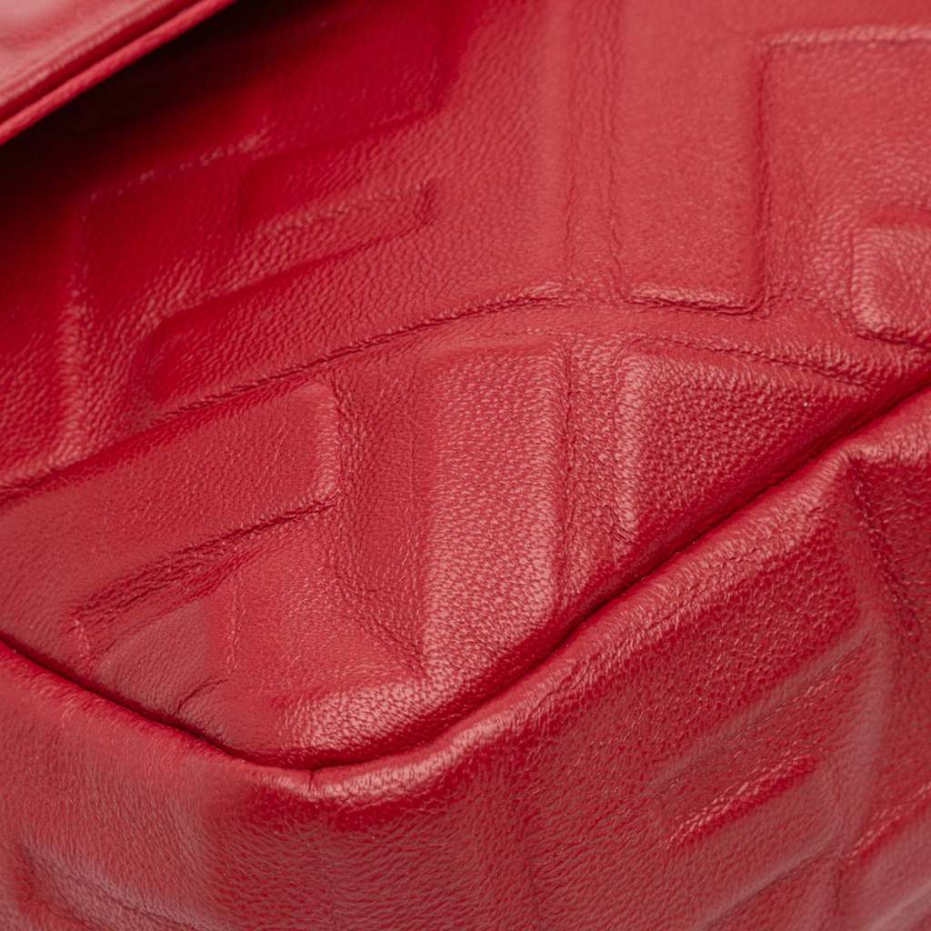 Fendi Zucca Embossed Leather Baguette Satchel - Detail 2
