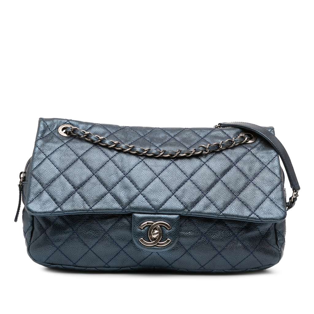 Chanel Jumbo Quilted Iridescent Caviar Easy Flap