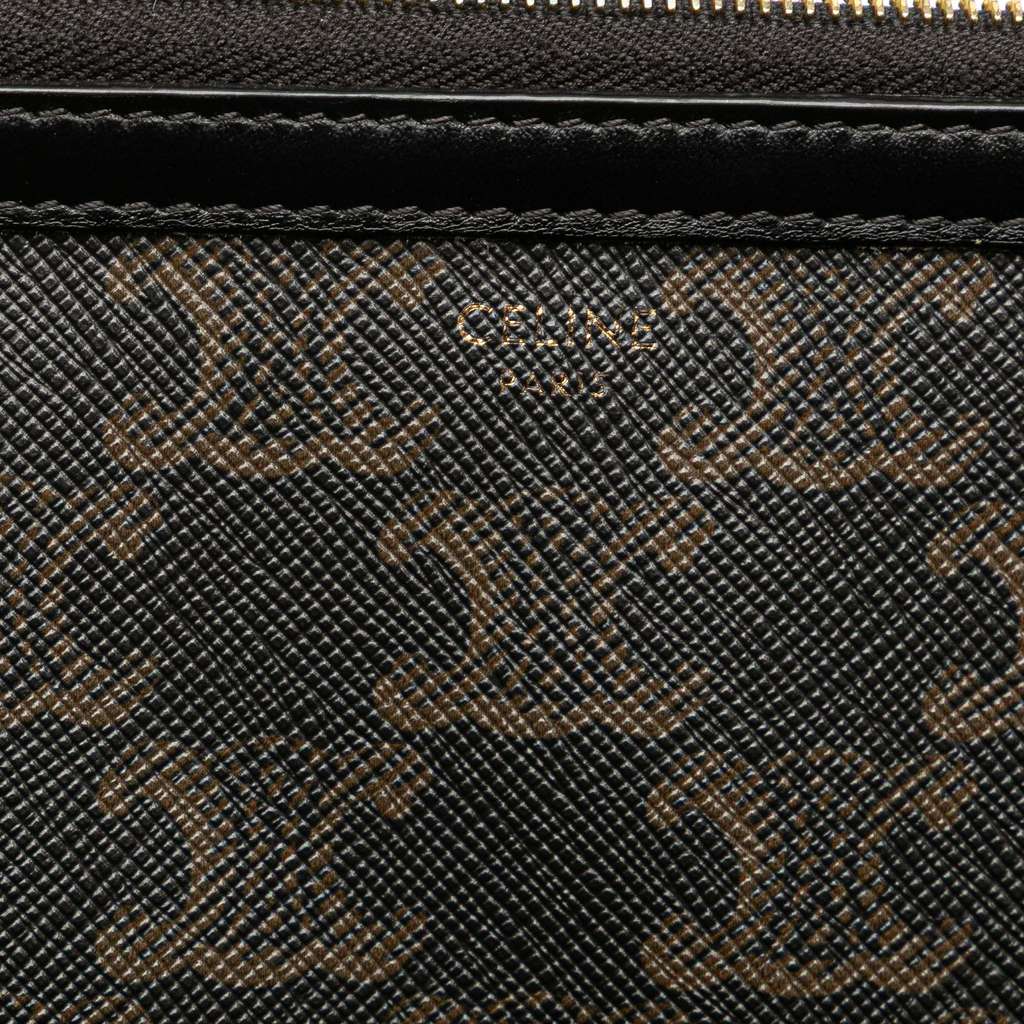 Celine Large Triomphe Coated Canvas Clutch - Side view