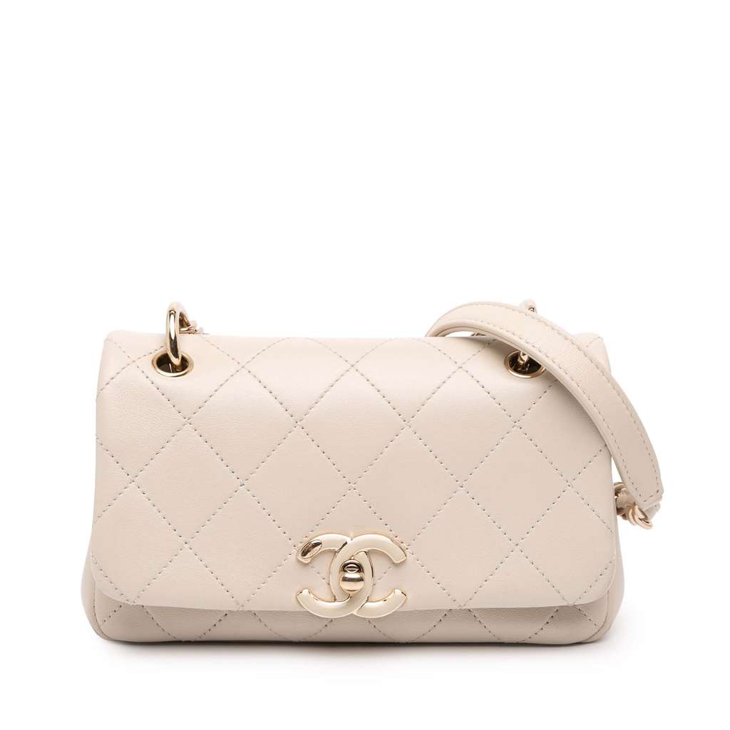 Chanel Medium Lambskin Twist Chain Enamel CC Flap