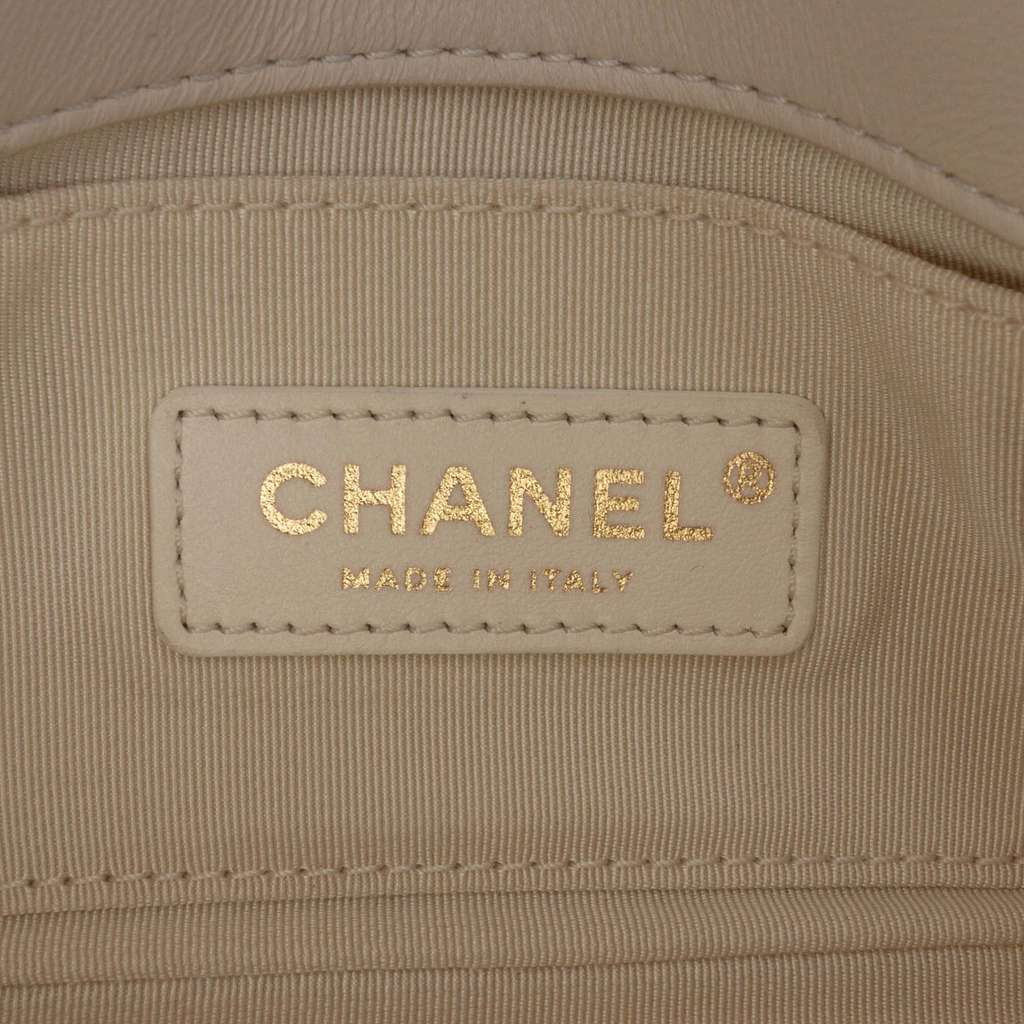 Chanel Medium Lambskin Twist Chain Enamel CC Flap - Side view