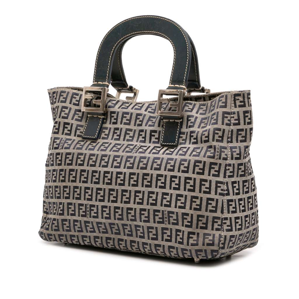 Fendi Small Zucchino Canvas Twins Tote - Back view