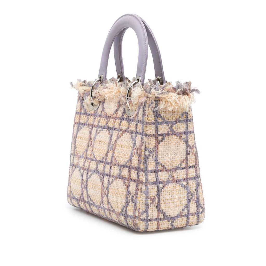 Dior Medium Tweed Cannage Fringe Lady Dior - 2