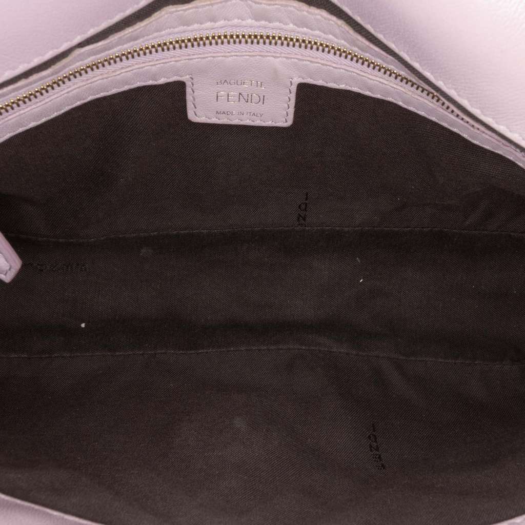 Fendi Zucca Embossed Leather Baguette Satchel - 4