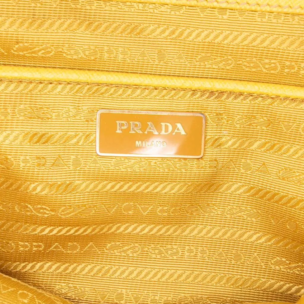 Prada Large Saffiano Lux Promenade Satchel Yellow Leather Good - Box View