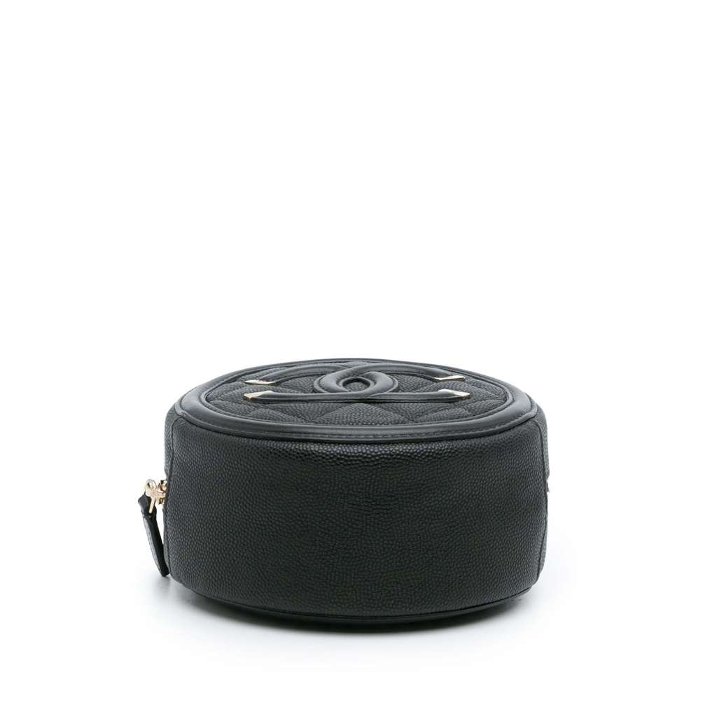 Chanel Caviar CC Filigree Round Clutch with Chain - Image 6