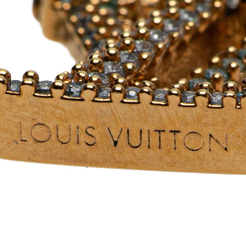 Louis Vuitton Gold Plated LV Crystal Iconic Pendant Necklace - Image 10