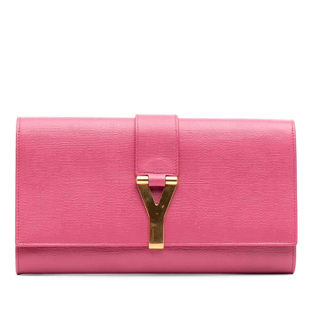 Saint Laurent Textured Calfskin Chyc Ligne Clutch
