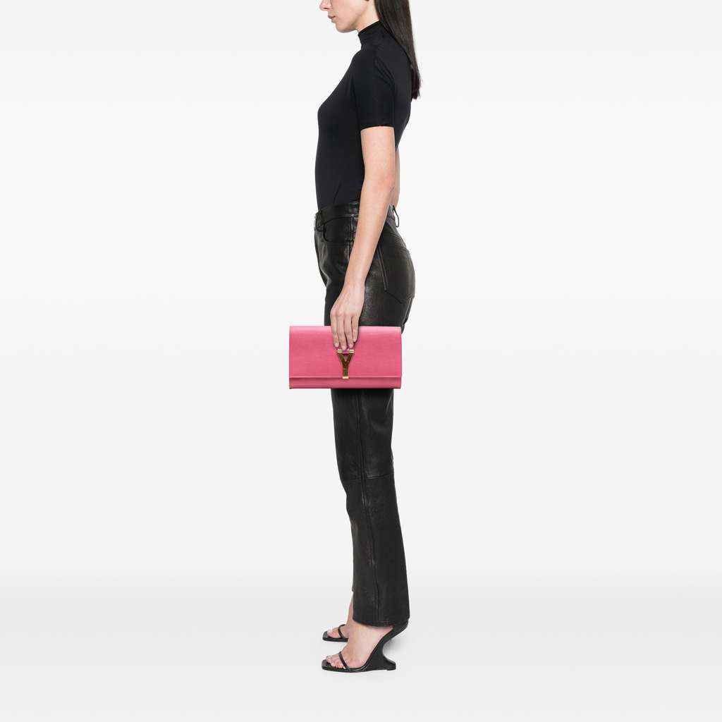 Saint Laurent Textured Calfskin Chyc Ligne Clutch - Image 13