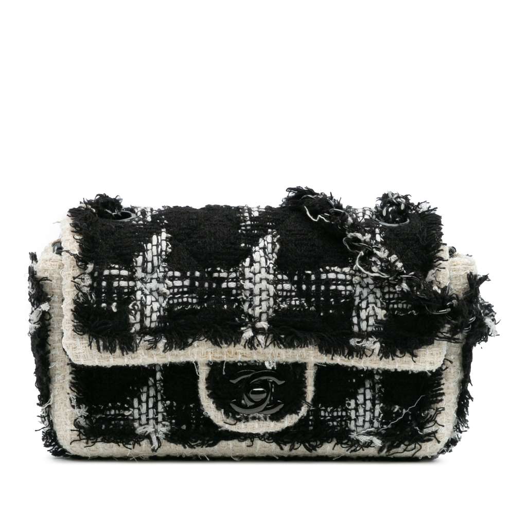 Chanel Mini Rectangular Classic Tweed Tartan Single Flap