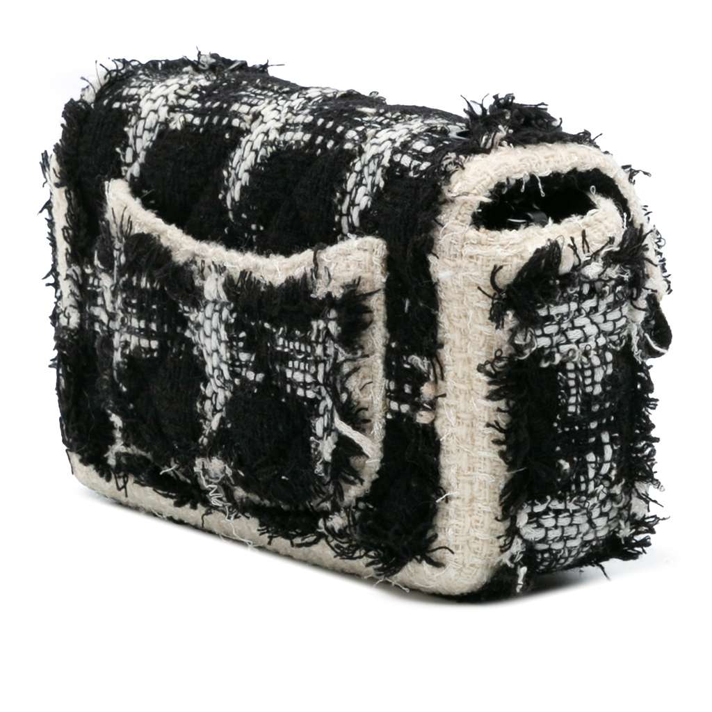 Chanel Mini Rectangular Classic Tweed Tartan Single Flap - Back view