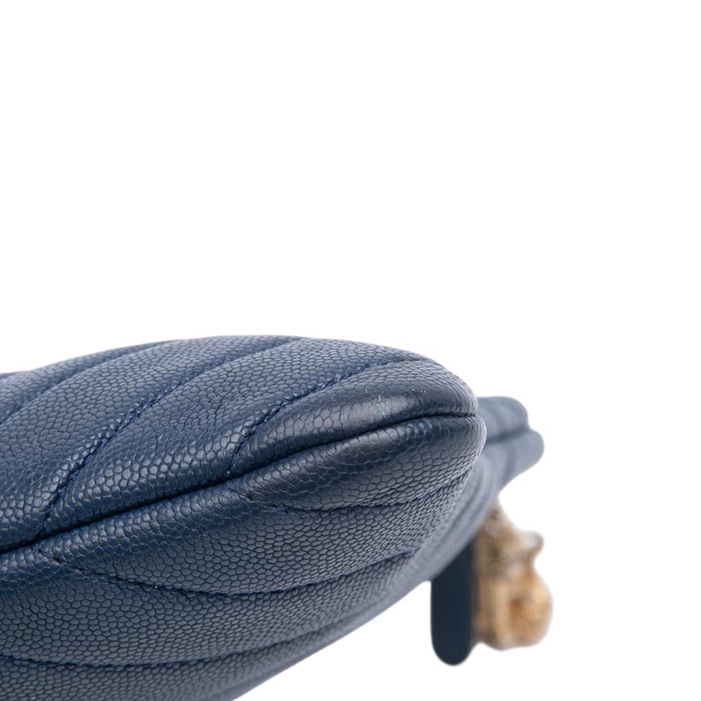 Chanel Medium Chevron Caviar Ancient Greek Charms O Case Clutch - Detail 2