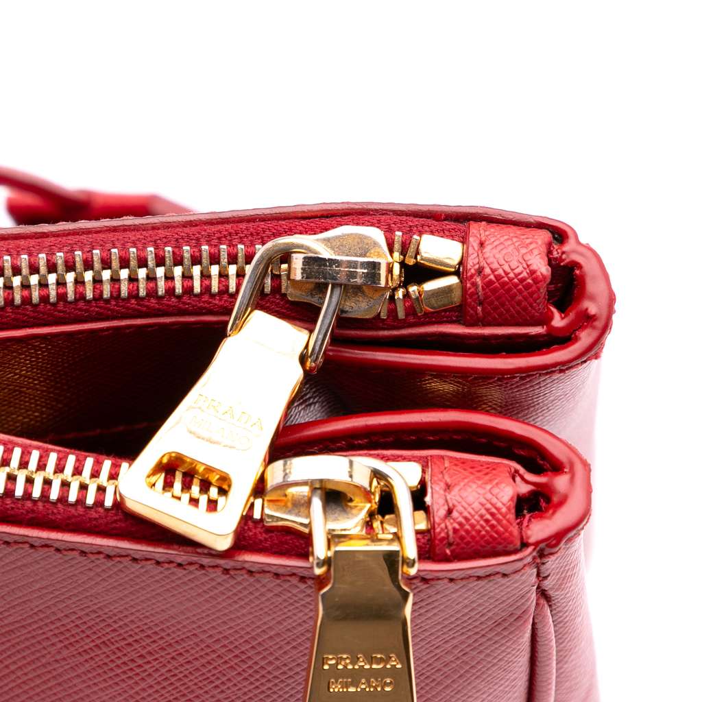 Prada Large Saffiano Lux Galleria Double Zip Satchel - Detail 2