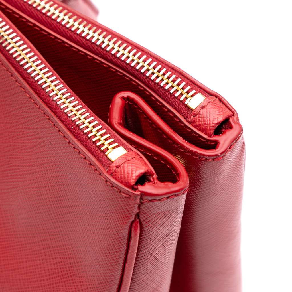 Prada Large Saffiano Lux Galleria Double Zip Satchel - Image 10