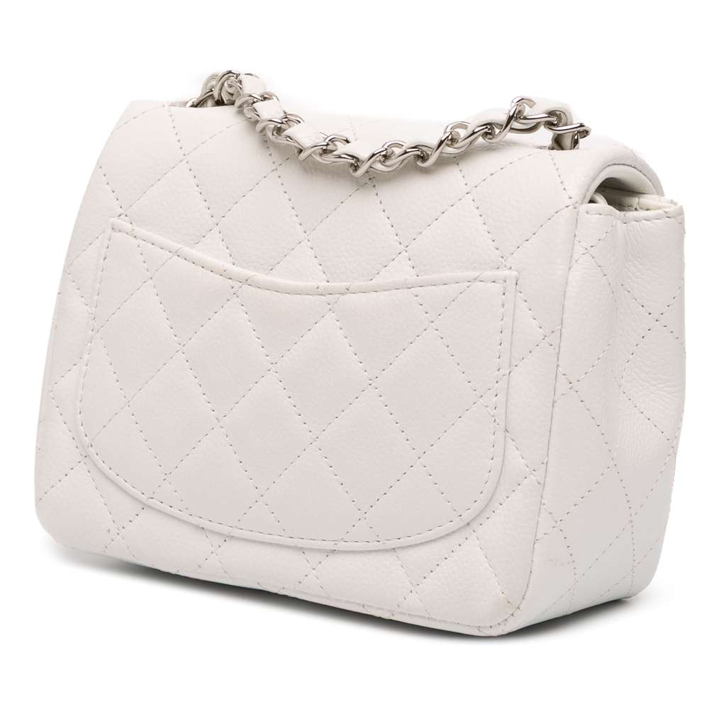 Chanel Mini Square Classic Caviar Single Flap - Back view