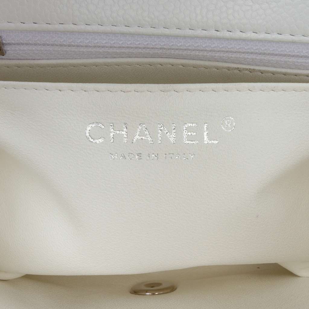 Chanel Mini Square Classic Caviar Single Flap - Side view