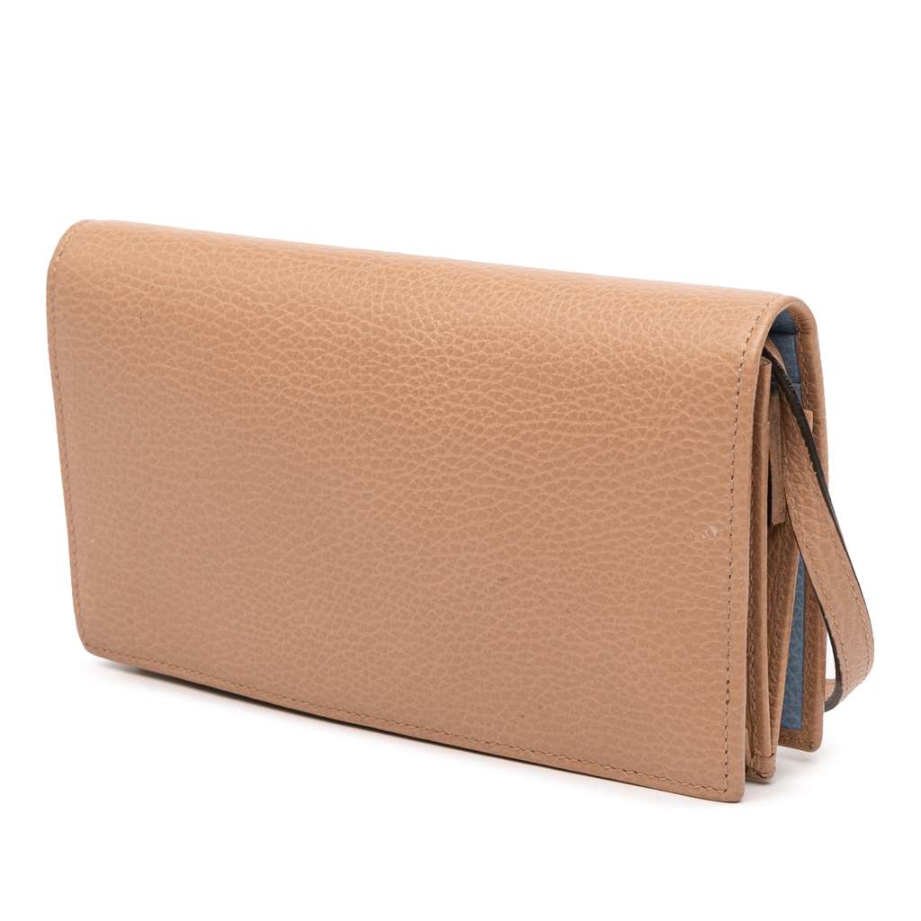 Gucci Dollar Calfskin Swing Wallet On Strap - Back view