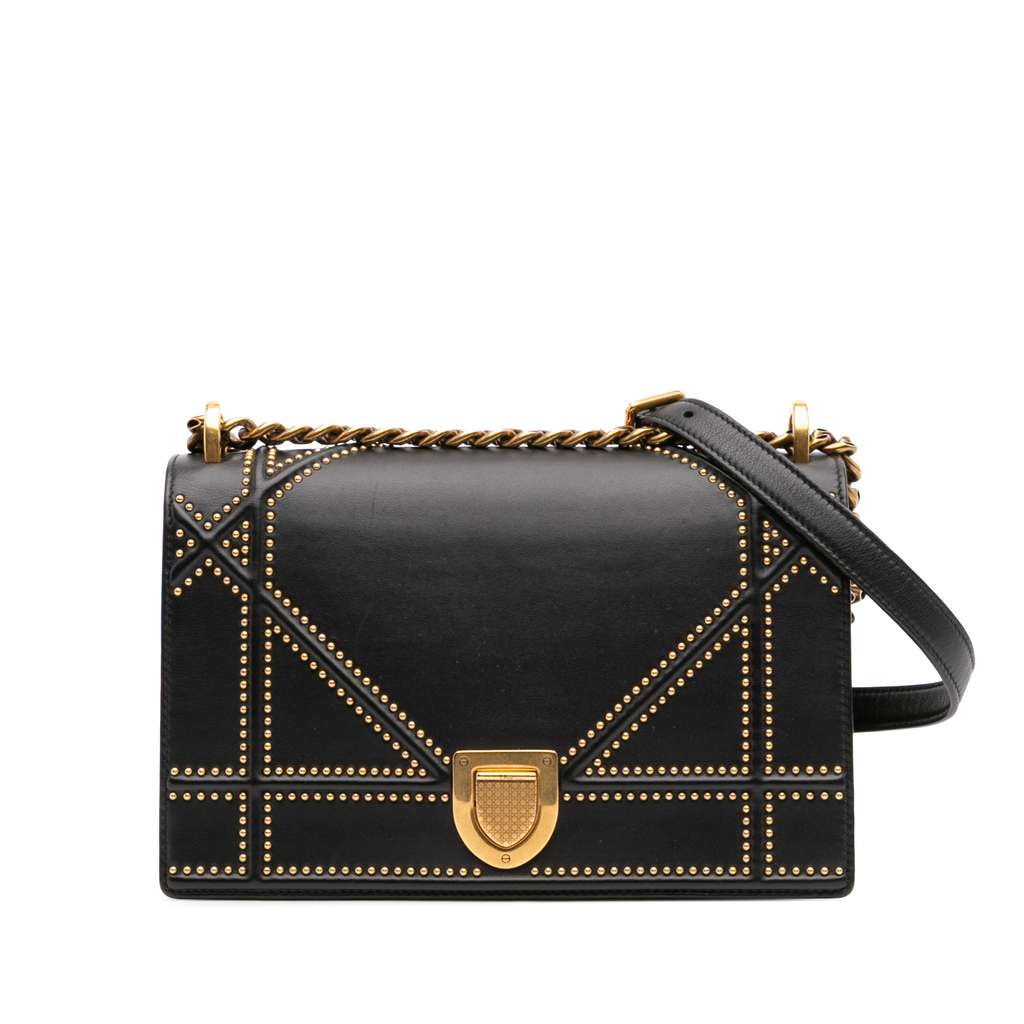 Dior Medium Studded Lambskin Diorama Flap