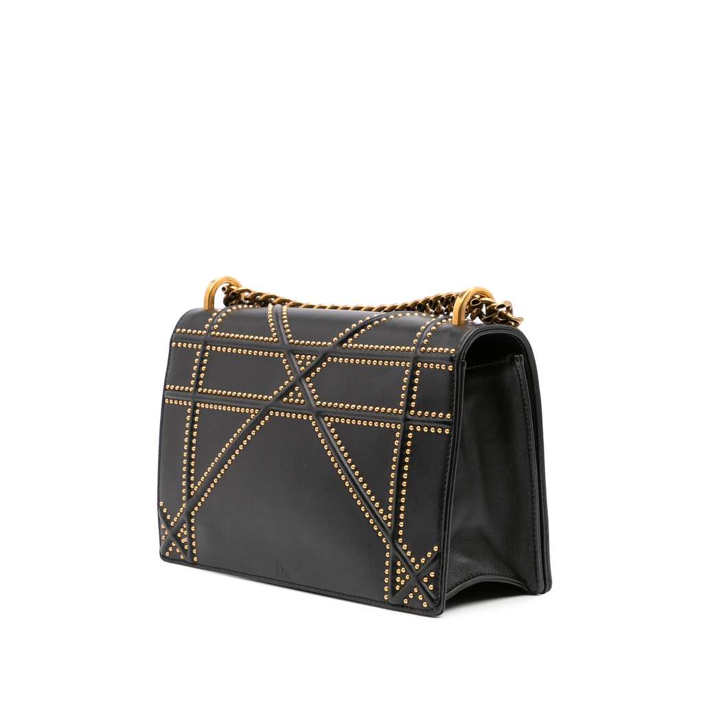 Dior Medium Studded Lambskin Diorama Flap - Back view