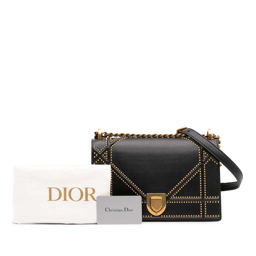 Dior Medium Studded Lambskin Diorama Flap - Image 10