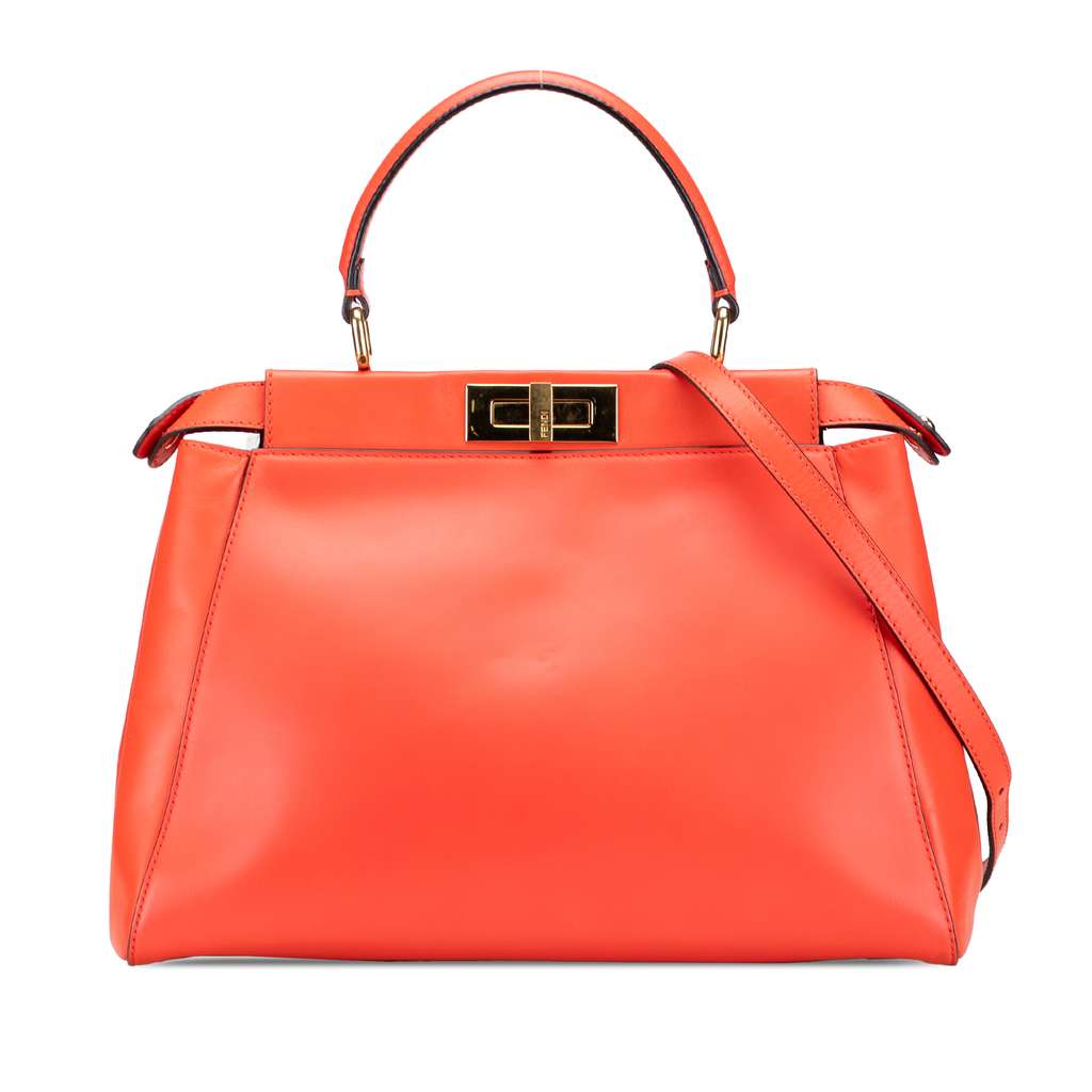 Fendi Medium Shiny Nappa Peekaboo Iconic Satchel