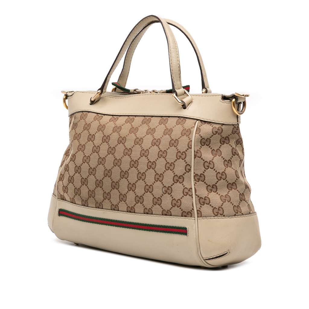 Gucci Small GG Canvas Web Mayfair Satchel - Back view