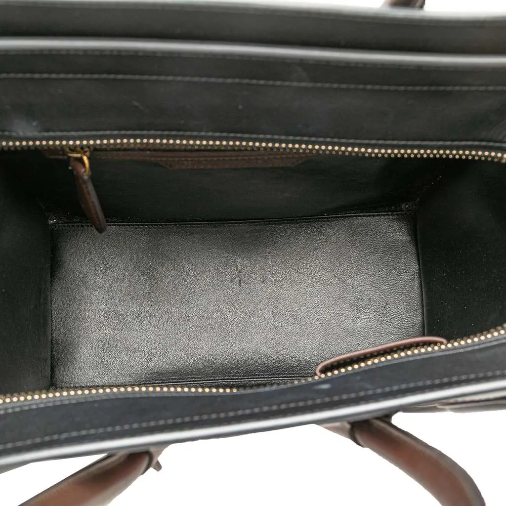 Celine Micro Tricolor Leather Luggage Tote Red Leather Very good - Model View