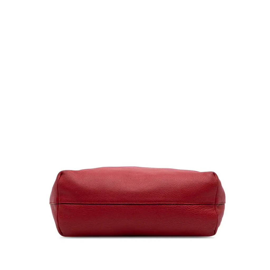 Prada Vitello Daino Open Convertible Tote Red Leather Good - Inside View
