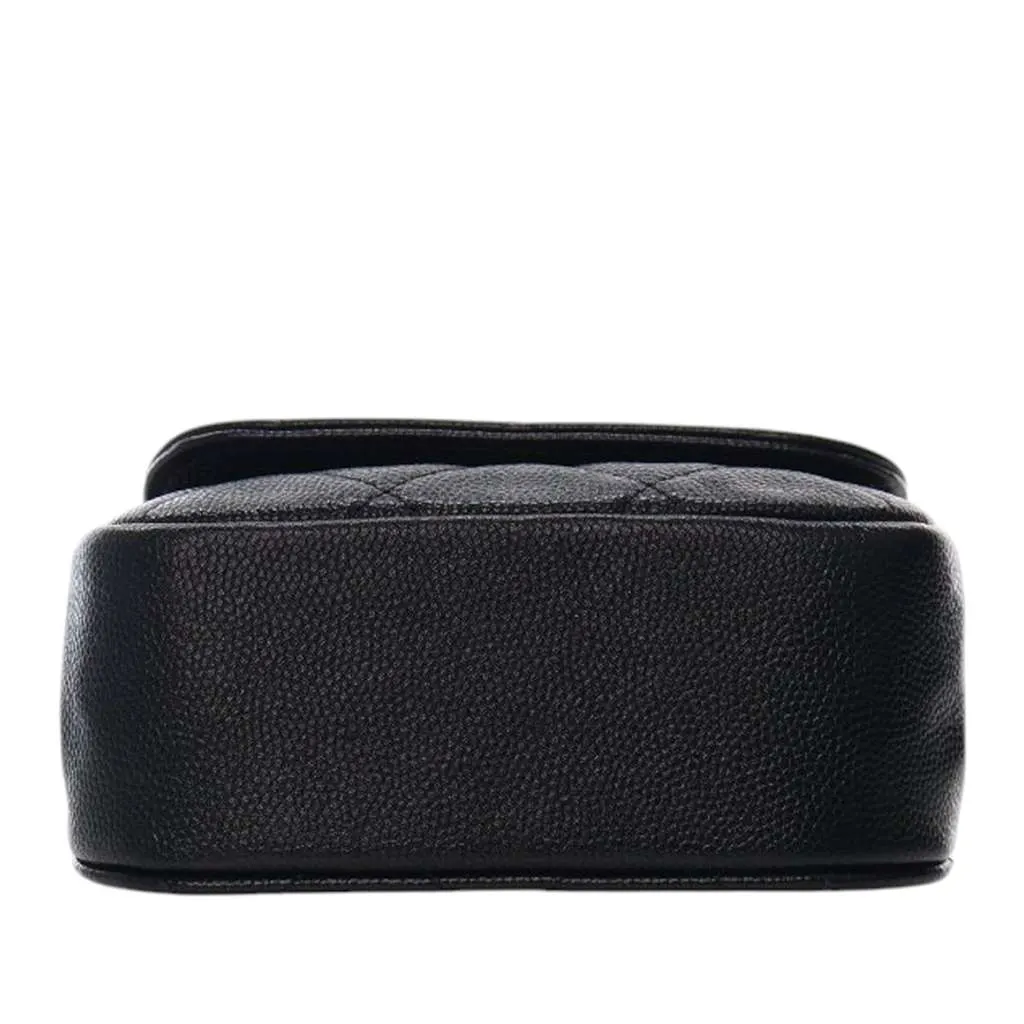 Chanel Mini Caviar Bar Clutch On Chain Black Leather Very good - Model View