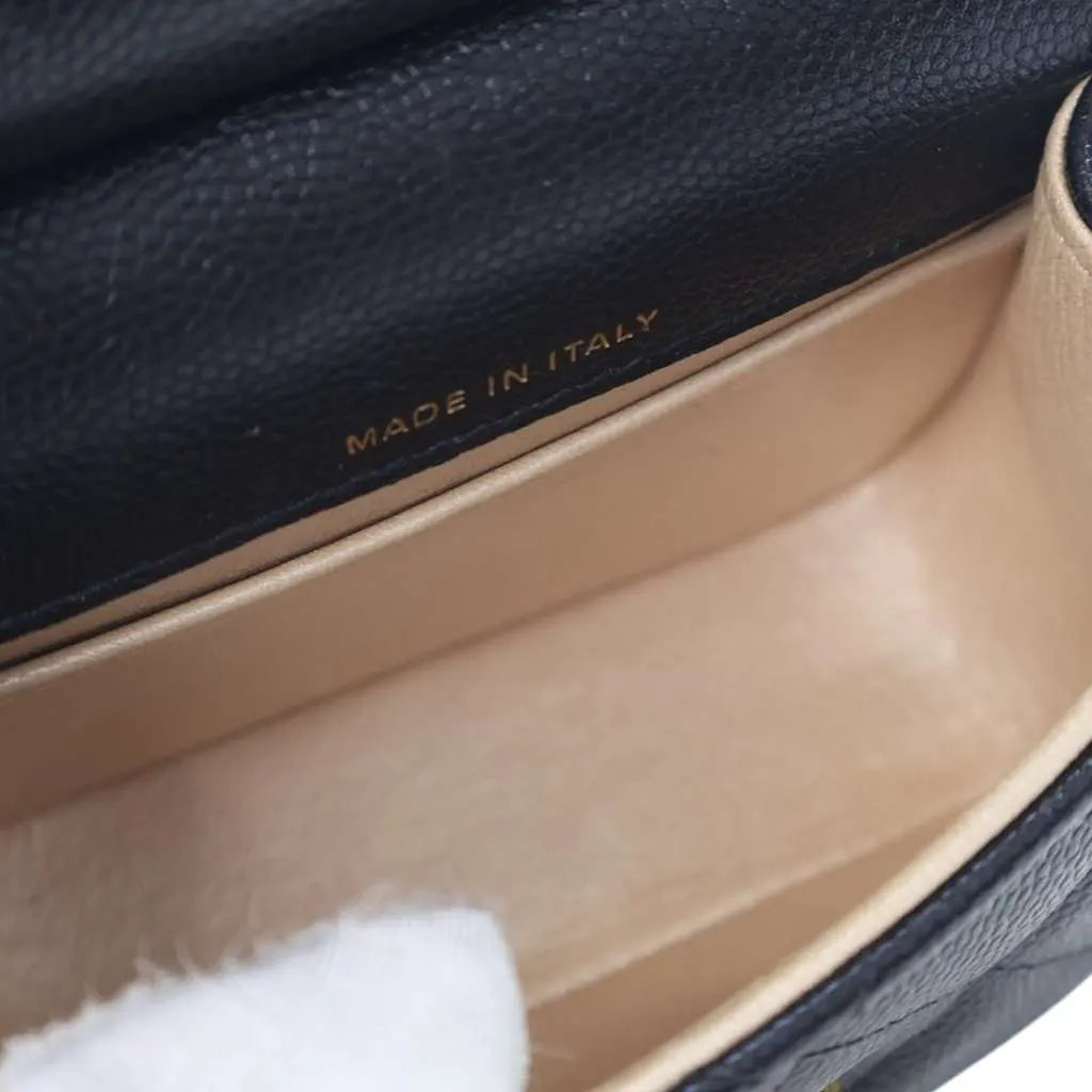 Chanel Mini Caviar Bar Clutch On Chain Black Leather Very good - Box View