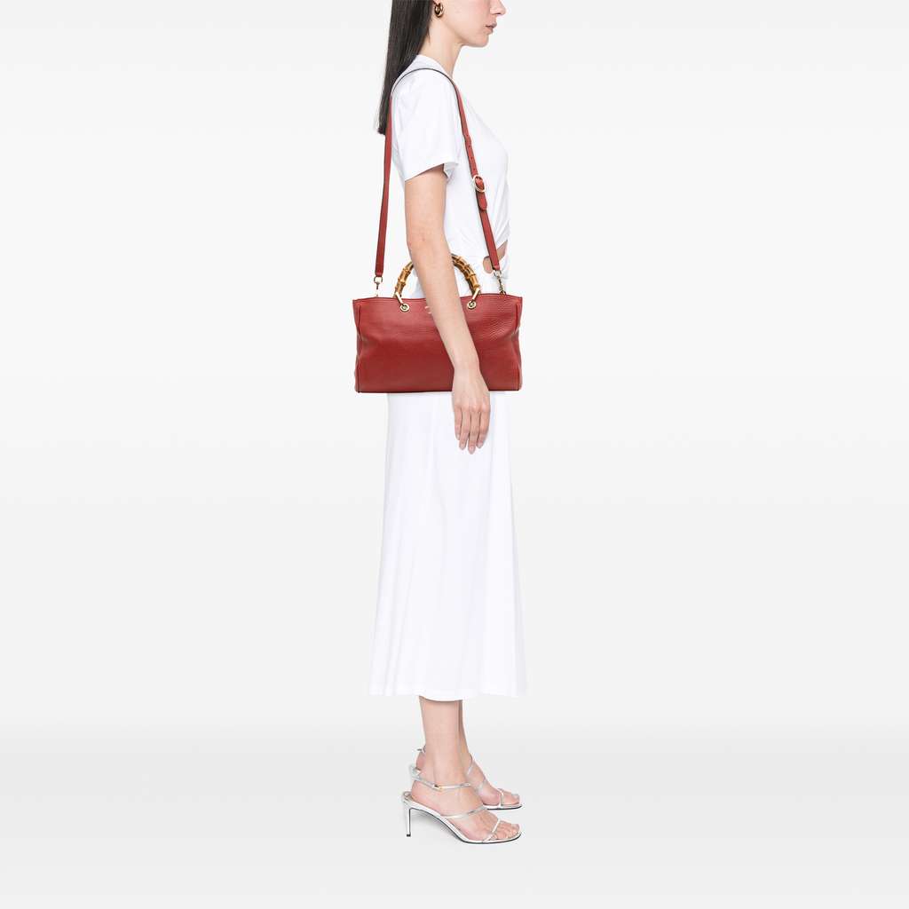 Gucci Medium Calfskin Bamboo Shopper Satchel - Image 12