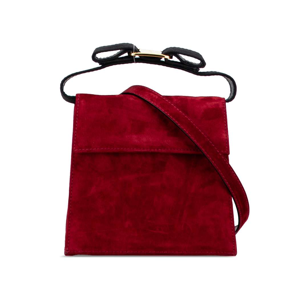 Salvatore Ferragamo Suede Vara Bow Satchel