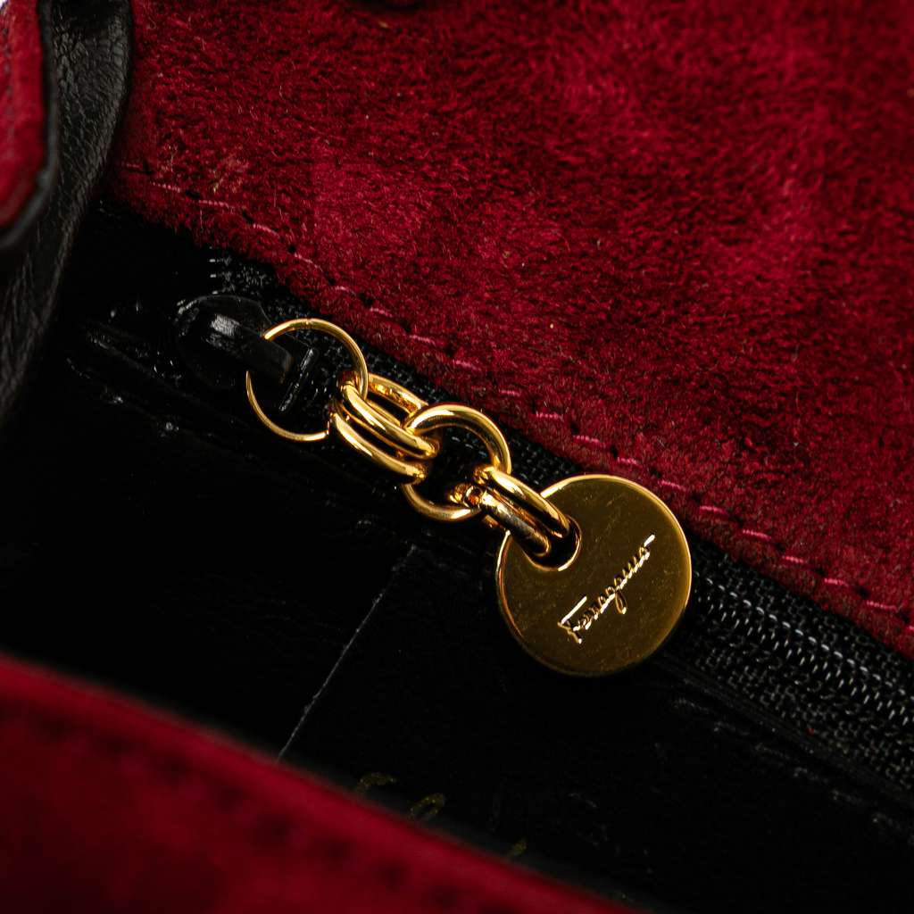 Salvatore Ferragamo Suede Vara Bow Satchel - Detail 1