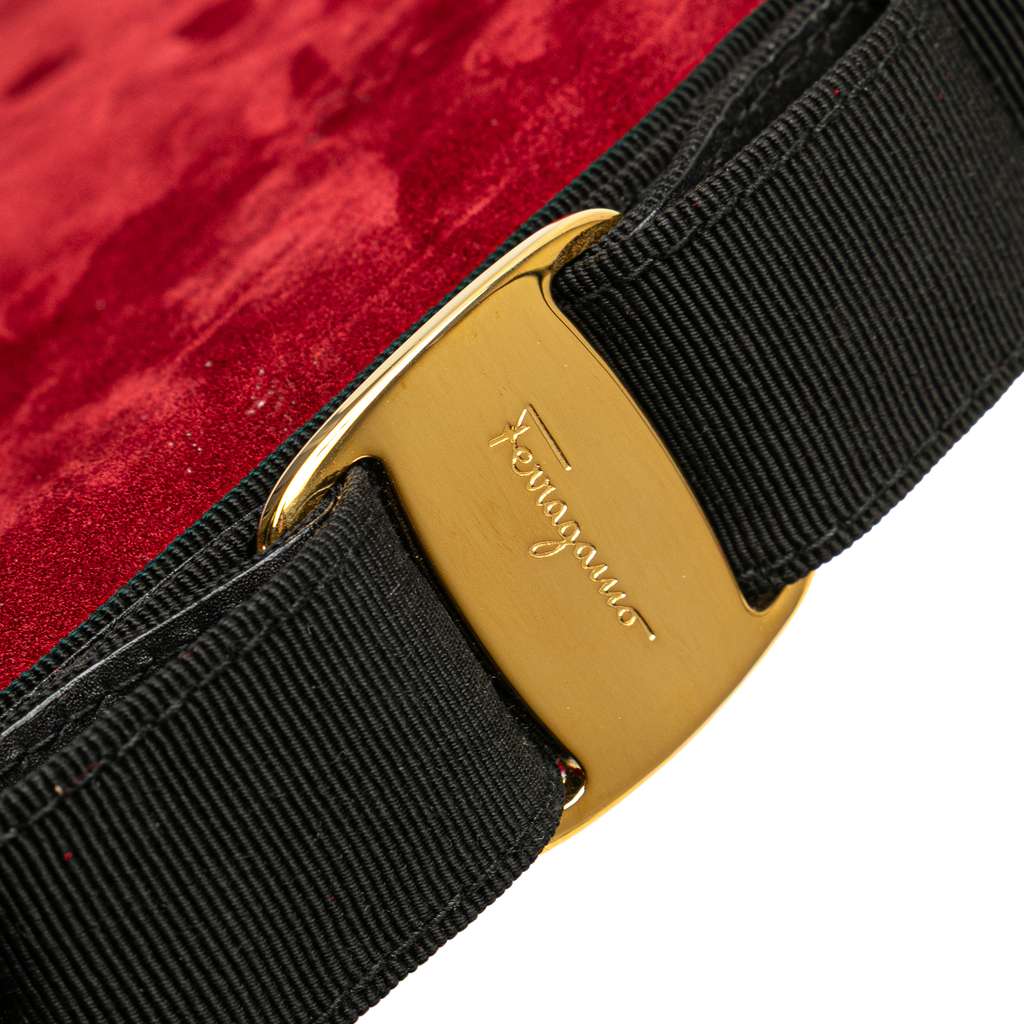 Salvatore Ferragamo Suede Vara Bow Satchel - Image 11