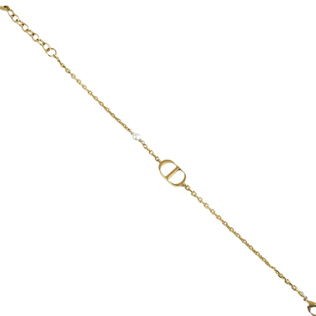 Dior Gold Plated Resin Pearl Petit CD Bracelet - 2