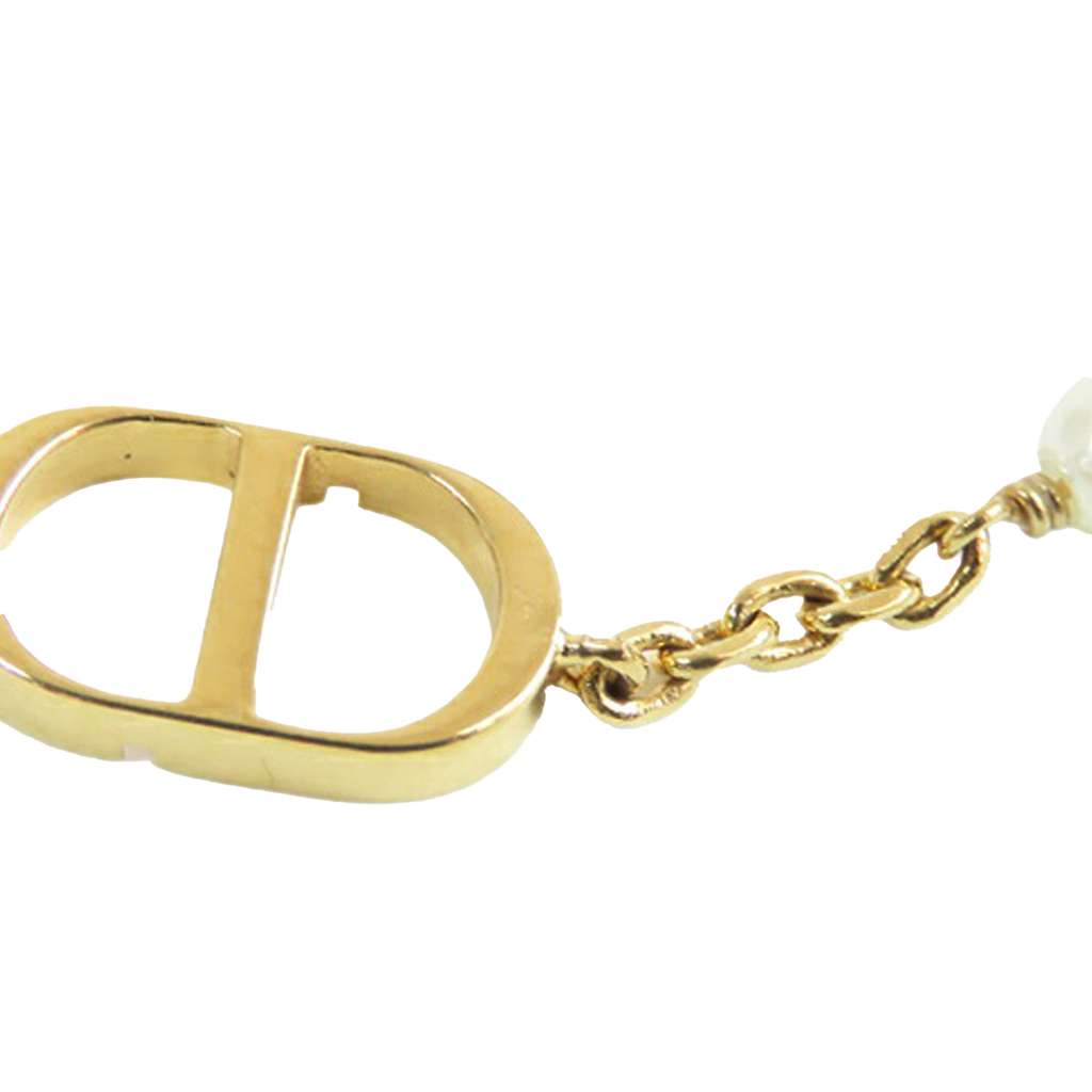Dior Gold Plated Resin Pearl Petit CD Bracelet - 4