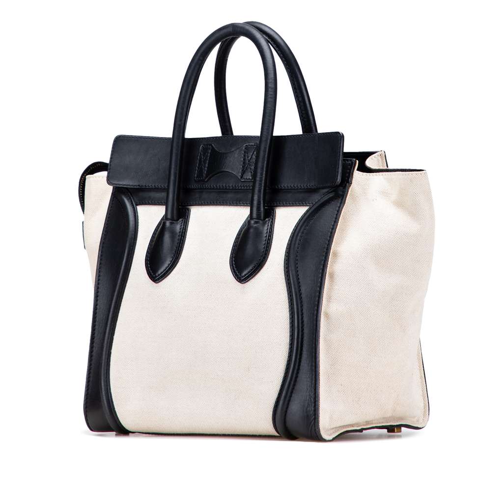 Celine Mini Canvas Tricolor Luggage Tote - Back view