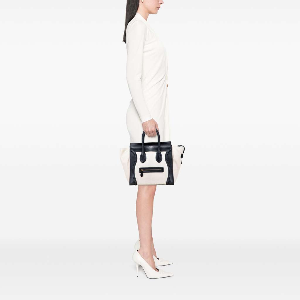 Celine Mini Canvas Tricolor Luggage Tote - Image 13