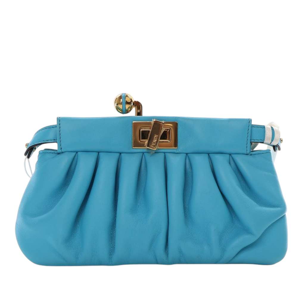 Fendi Nappa Peekaboo Click Clutch On Strap