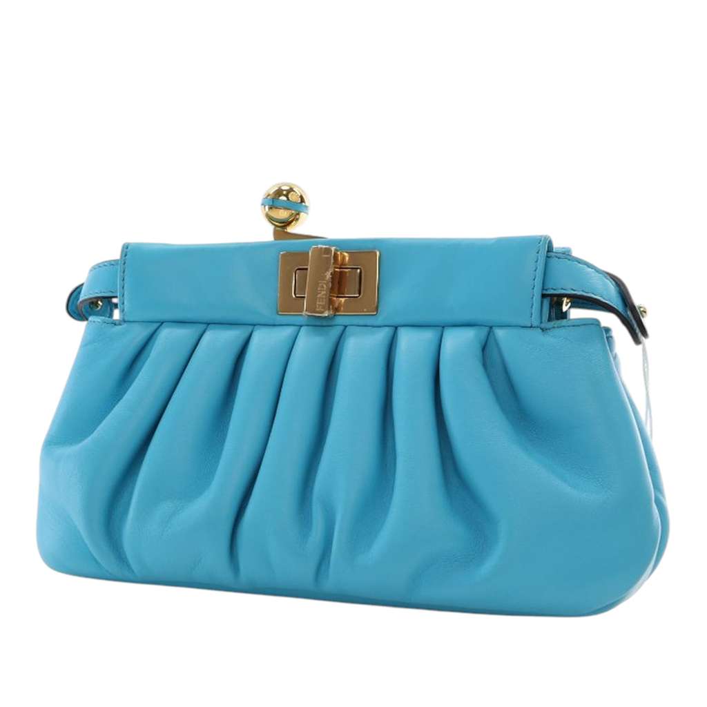 Fendi Nappa Peekaboo Click Clutch On Strap - Back view