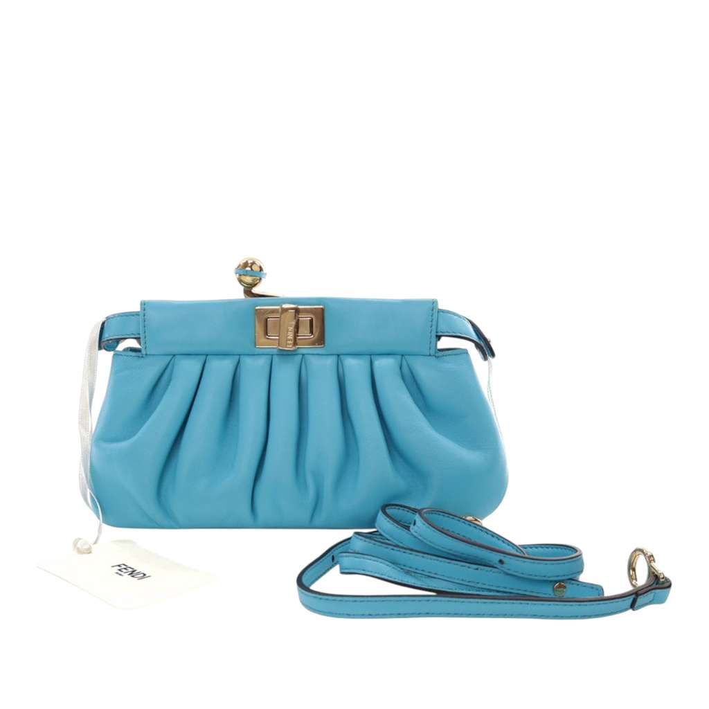 Fendi Nappa Peekaboo Click Clutch On Strap - Image 13