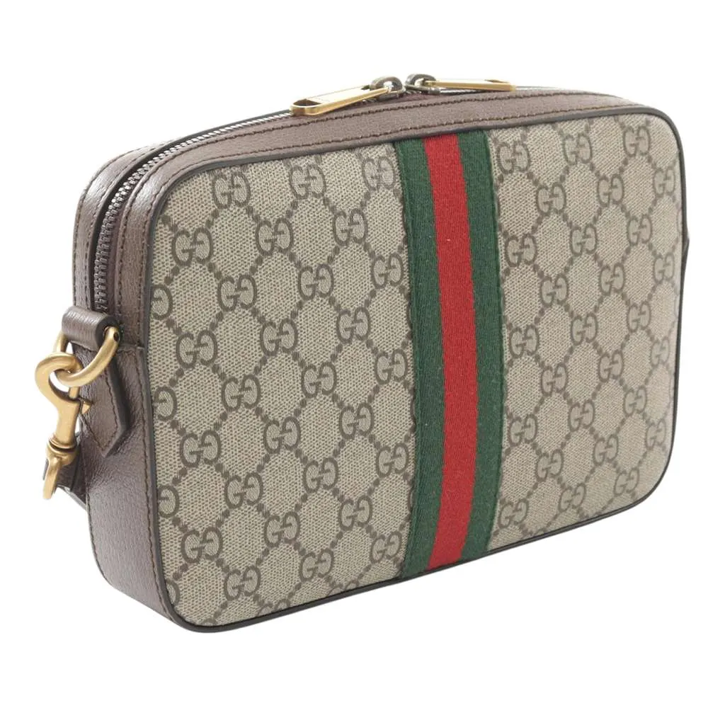 Gucci Small GG Supreme Web Ophidia Crossbody Brown Canvas Very good - Back View