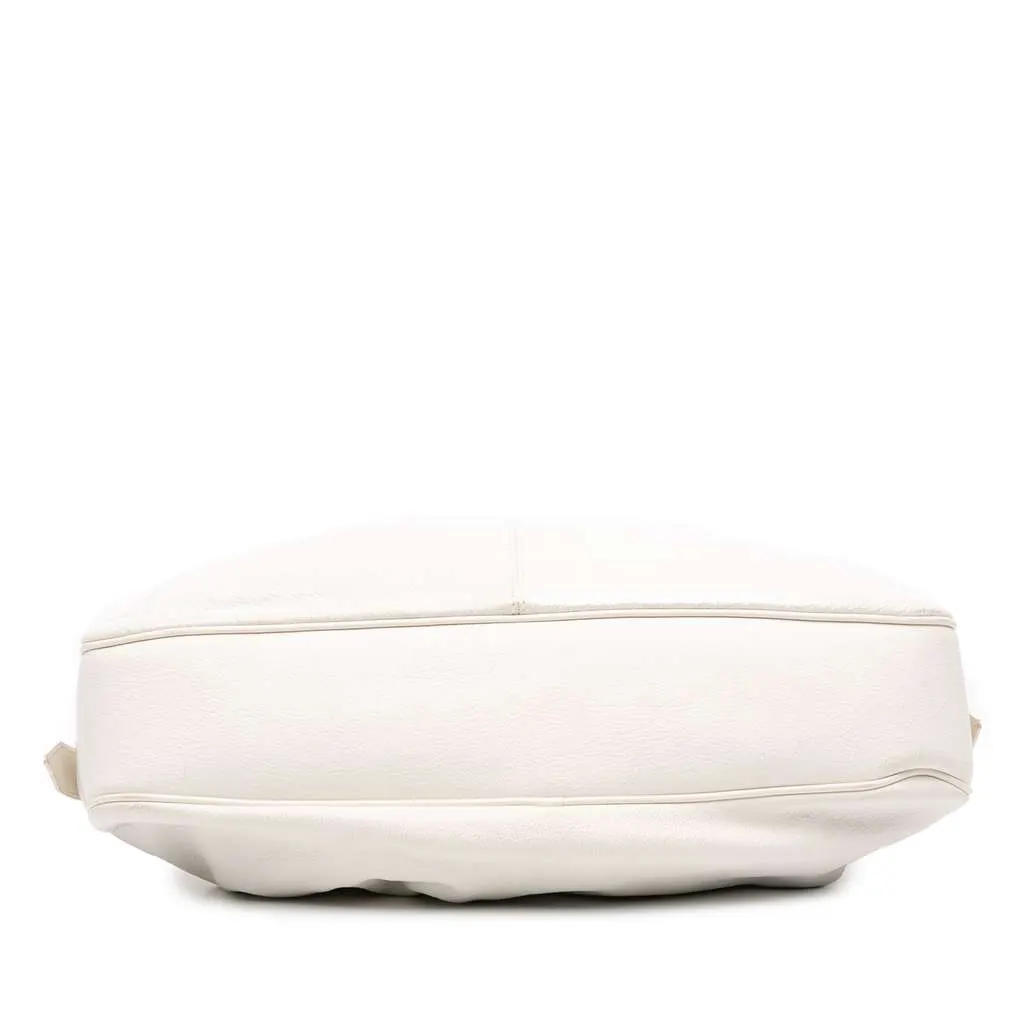 Burberry Leather Drawstring Shoulder Bag White Leather Good - Inside View