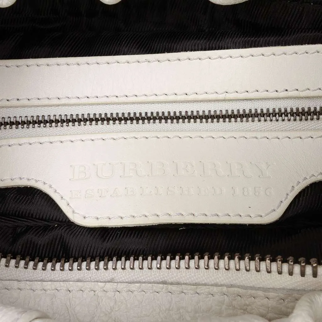 Burberry Leather Drawstring Shoulder Bag White Leather Good - Box View