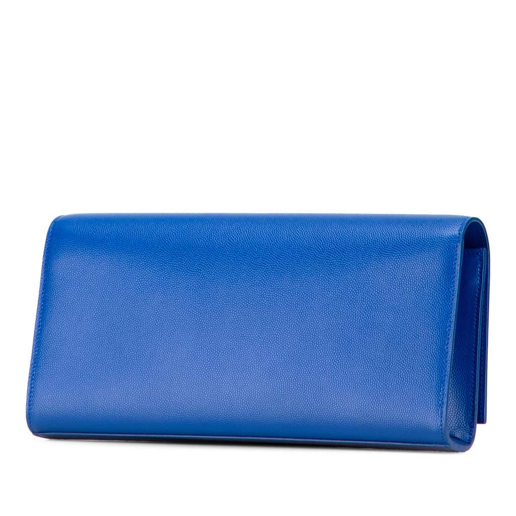 Saint Laurent Grain de Poudre Monogram Cassandre Clutch - Back view